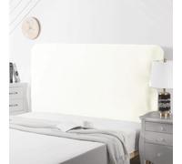 Fodera universale elasticizzata per testiera letto, imbottita, in pelle e legno, tutto incluso, per letto king size, matrimoniale, singolo, queen size (90-110 cm, bianco)