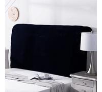 Fodera universale elasticizzata per testiera letto, imbottita, in pelle e legno, tutto incluso, per letto king size, matrimoniale, singolo, queen size (120-140 cm, nero)