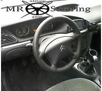 Fodera Volante In Vera Pelle Nera Italiana Per Citroen C5 MK1 01-07 Nuova