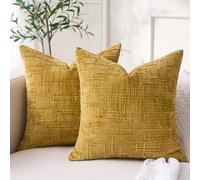 Fodere Cuscini 45x45 Giallo Senape Ciniglia Moderni Cuscini Decorativi Divano Tinta Unita Arredamento Moderno Copricuscini 45x45 Gialli Ocra Arredo per Salotto Camera da Letto Soggiorno Sala Set di 2