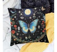 Fodere Cuscini Decorativi Butterfly Stars Moon Design Set of 2 Morbida Square Federe per