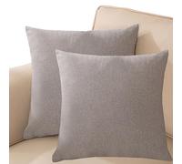 Fodere Cuscini in Cotone e Lino Set di 2 - Copricuscini 40x40/45x45/50x50/40x60/50x70,Lavabile con Cerniera Invisibile, Decorative per Divano Camera da Soggiorno(Grigio scuro,40x60 cm Pack of 2)