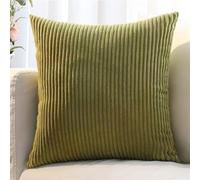 Fodere Cuscini Set 2 Pezzi, Velluto a Coste Cuscini Letto Decorativi, Set Cuscini Divano, Copricuscini Letto, Federa Cuscino per Soggiorno, Camera da Letto, Bar, con Cerniera Invisibile(Dark green,80