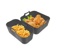 Fodere In Silicone Per Cestello Air Fryer | Rivestimenti In Silicone Per Cestello Di Friggitrice Ad Aria | Rimovibili 2 Pezzi Antiaderenti Riutilizzabili Per Cottura Cucina Forno Teglia Vapore Casa
