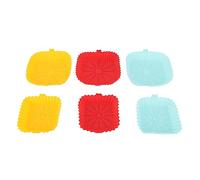 Fodere in Silicone per Friggitrice 6 Pezzi, Riutilizzabili Quadrate, Antiaderenti, Resistenti al Calore - Multiuso, Sicure E Naturali, Adatte per Salutari
