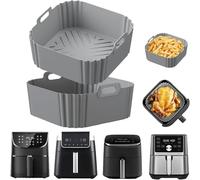 Fodere in silicone per friggitrice ad aria Ninja Pro XL AF141 AF142 AF181 AF182, confezione da 2 fodere quadrate per friggitrice ad aria da 22,4 cm, cestino riutilizzabile per Cosori, Chefman, Instant