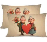 Fodere per Cuscini 25x50 Vecchio. Set di 2 Cuscini per Divano, Veluto Cuscino Letto Copricuscini Motivo Amore Guanciale Arredo Camera da Letto, Ringraziamento, Halloween Decor del Divano z0j-107