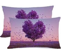 Fodere per Cuscini 25x50 Violetta Set di 2 Cuscini per Divano, Veluto Cuscino Letto Copricuscini Motivo Amore Guanciale Arredo Camera da Letto, Ringraziamento, Halloween Decor del Divano z0j-237