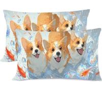 Fodere per Cuscini 30x60 Pittura Set di 2 Cuscini per Divano, Cotone Lino Cuscino Letto Copricuscini Motivo Cane Guanciale Arredo Camera da Letto, Ringraziamento, Halloween Decor del Divano z0j-1008
