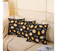 Fodere per Cuscini Cute S'Mores H Mallow Cookie Campings Camper Blacks Set of 2 Resistenti Square Federe per
