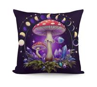 Fodere per cuscini decorative con motivo a funghi magici, morbide e soffici, in peluche, per divano e camera da letto.