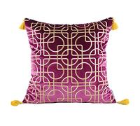 Fodere per cuscini, Fodera for cuscino in velluto retrò orientale geometrico for divano auto multicolore 45x45cm 495(Purple,Cushion (Filled))