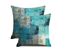 Fodere per cuscino 45x45 cm Confezione da 2 federe per cuscino arte astratta, foglia di tè e grigio Galleria contemporanea Cuscini decorativi per la casa Fodera per divano camera da letto Soggiorno