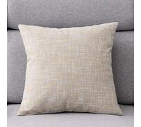 Fodere per cuscino in cotone e lino morbido 1 confezione moderna tinta unita quadrata decorativa federa per cuscino fodere per cuscino per auto divano letto casa decorazioni -Beige chiaro_40X40 cm