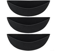 Fodere per fioriere semicerchio in tessuto, 30,5 cm, 35,6 cm, 40,6 cm, colore nero, resistente agli strappi e all'umidità, tessuto traspirante (semicerchio 16i)