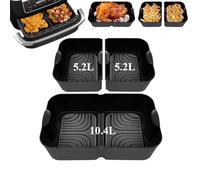 Fodere per friggitrice ad aria in silicone più grandi e superiori per Ninja AF500UK, accessori per friggitrice ad aria da 10,4 L Foodi FlexDrawer AF500UK AF500UKCP, 3 pezzi grandi inserti