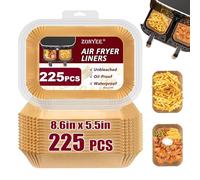 Fodere per friggitrice ad aria per Ninja Foodi Dual Zone AF300UK/AF400UK/DZ400UK/Double Stack XL SL400UK, 225 fogli di carta pergamena per friggitrice ad aria Keplin 9L Dual Zone