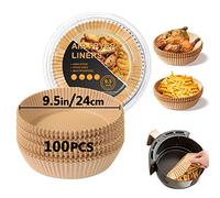 Fodere per friggitrice ad aria, Vassoi e Sacchetti in Carta usa e getta, 20,5 cm, per friggitrice ad aria e forno a microonde (100 pezzi)