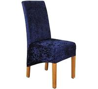 Fodere per Sedie per Sala da Pranzo Fodere per Sedie Elasticizzate di Lusso Velluto Schiacciato Blu Navy Rimovibile Morbido Spandex Protezione per Sedie da Pranzo Fodere per Ceri, 1 PCS/Packet
