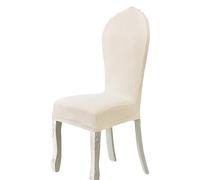 Fodere Per Sedie Sala Da Pranzo Con Schienale Tondo Protezioni Per Sedia Elasticizzate Senza Braccioli Con Schienale Rotondo Per Sedie Laterali Ovali Imbottite Moderne Con Gambe In Legno ( Color : Off