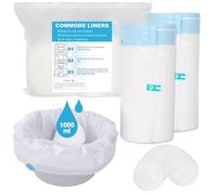 Fodere per WC con cuscinetto assorbente, confezione da 80 sacchetti igienici portatili usa e getta, universali, adatti per WC per adulti (40 sacchetti + 40 cuscinetti)