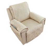 Fodere Poltrone Reclinabili con Tasca, Copribraccioli e Copripoggiatesta per Divano con Elastici, Protezione Lavabile per Mobili, per Animali Domestici, Rimangono al loro Posto(Beige,63x200cm)