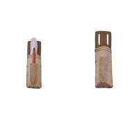 Fodero marrone per metro in legno, porta metro in legno per muratore, custodia metro in legno in cuoio rivettato, dim. 25 x 8 cm