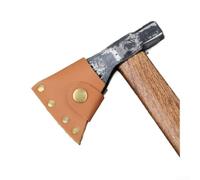 Fodero per ascia in pelle di alta qualità con rivetti rinforzati per accette da campeggio e asce da battaglia russe Copertura protettiva marrone 8 x 6,5 cm (stile A)