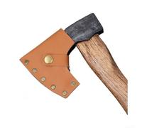 Fodero per ascia in pelle marrone con rinforzo rivetto per accetta da campeggio e ascia da battaglia russa copertura sicura 8x6,5 cm (stile C)