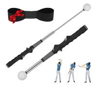 FODESAN Allenatore di swing da golf per mancini - Correttore di presa portatile con feedback click per velocità di oscillazione, potenza e forza corporea, design retrattile, ideale per allenamento in