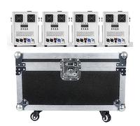 FODEXAZY 700W Macchine Pirotecniche con Flightcase, Telecomando Senza fili Macchina Scintilla Fredda per Matrimonio, DJ Show, Feste (4pcs Macchine Bianche con Flightcase)