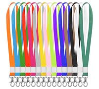 Fodlon 15pcs Cordino da Collo con Clip, Porta Badge da Collo Lanyard, Nylon Laccio da Collo Cordino, Badge Per ID Carta, Portanome, Portachiavi, Fotocamera, Telefono Cellulare (Colorato)