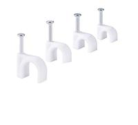 Fodlon Clip Fermacavi da Parete 400 Pezzi Fermacavi Rotondi Clip per Fissaggio Cavi Fermacavo per Cavo Elettrico Cavo Clips in Bianco con Chiodo in Acciaio per Casa e Ufficio 6mm/7mm/8mm/10mm