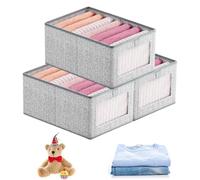 Fodlon Organizer in Tessuto per Cassetto, 3 Pezzi Organizer per Cassetti Armadio, Contenitori Armadio Pieghevole, 40x30x20cm/36x25x20cm per Pantaloni, Coperta, Maglione