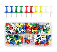 Fodlon Puntine da Disegno, 100 Pezzi Puntine per Bacheca di Sughero Colorata Puntine da Mappa Chiodo in Sughero con Testine in Plastica per Bacheca di Sughero, Bacheca