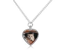 FodPand Collana commemorativa con ciondolo a forma di cuore per cani e gatti con kit di riempimento, catena regolabile da 70 cm, gioiello funerario per cremazione