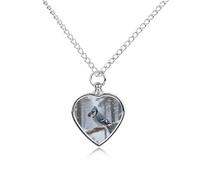 FodPand Collana commemorativa con uccellini sull'albero per ceneri con kit di riempimento, catena regolabile da 70 cm, gioiello funerario per cremazione, ciondolo a forma di cuore per cani e gatti