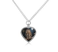 FodPand Collana commemorativa con urna a forma di gufo notturno personalizzata per ceneri con kit di riempimento, catena regolabile da 70,1 cm, gioiello funerario per cremazione, ciondolo a forma di