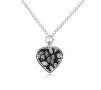 FodPand Collana commemorativa con urna in jacquard con foglia nera e grigia personalizzata per ceneri con kit di riempimento, catena regolabile da 70,1 cm, gioiello funerario per cremazione, ciondolo