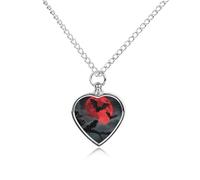 FodPand Collana commemorativa con urna per ceneri, con kit di riempimento, catena regolabile da 70 cm, gioiello funerario per cremazione, ciondolo a forma di cuore per cani e gatti