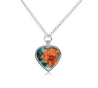 FodPand Collana commemorativa con urna per ceneri e fiori, con kit di riempimento, catena regolabile da 70 cm, gioiello funerario per cremazione, ciondolo a forma di cuore per cani e gatti