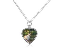 FodPand Collana commemorativa con urna per gatti da pesca, con kit di riempimento, catena regolabile da 70 cm, gioiello funerario per cremazione, ciondolo a forma di cuore per cani e gatti
