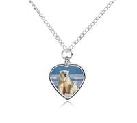 FodPand Collana commemorativa per animali domestici con orsi polari personalizzate per ceneri con kit di riempimento, catena regolabile da 70,1 cm, gioiello funerario per cremazione, ciondolo a forma