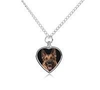FodPand Collana commemorativa per cani con urna per ceneri, con kit di riempimento, catena regolabile da 70 cm, gioiello funerario per cremazione, ciondolo a forma di cuore, per cani e gatti
