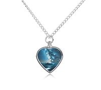 FodPand Collana commemorativa per ceneri con stelle personalizzate, con kit di riempimento, catena regolabile da 70 cm, gioiello funerario per cremazione, ciondolo a forma di cuore per cani e gatti
