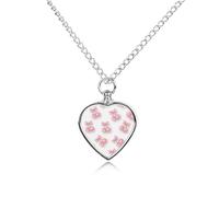 FodPand Collana con ciondolo a forma di cuore per ceneri, con kit di riempimento, catena regolabile da 70 cm, gioiello funerario per cremazione, ciondolo a forma di cuore per cani e gatti