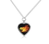 FodPand Collana con urna commemorativa per ceneri con immagini di tennis personalizzate, con kit di riempimento, catena regolabile da 70 cm, gioiello funerario per cremazione, ciondolo a forma di