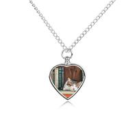 FodPand Collana con urna commemorativa per ceneri, con kit di riempimento, catena regolabile da 70 cm, gioiello funerario per cremazione, ciondolo a forma di cuore, per cani e gatti
