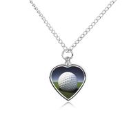 FodPand Collana con urna per animali domestici personalizzata per ceneri in acciaio al titanio con pallina da golf gioielli per cremazione con kit imbuto collana commemorativa regalo regalo