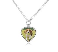 FodPand Collana con urna per cani Beagle affamati di gioco, collana commemorativa per ceneri con kit di riempimento, catena regolabile da 70,1 cm, gioiello funerario per cremazione, ciondolo a forma